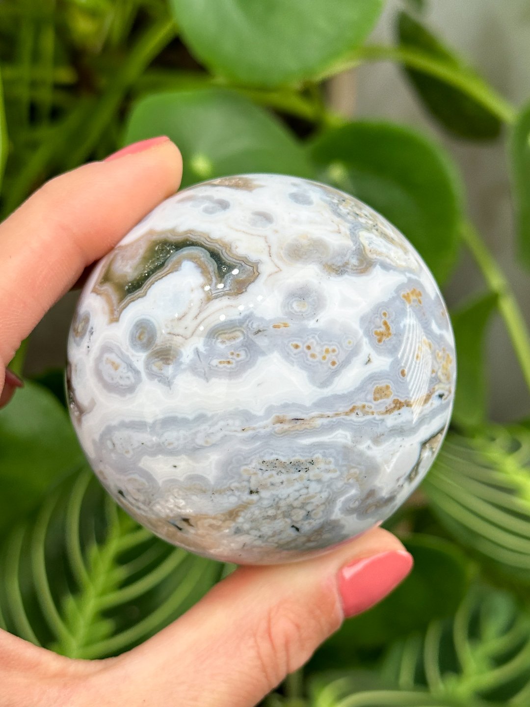 Ocean Jasper Snow Globe Sphere — Rocks for the Spirit
